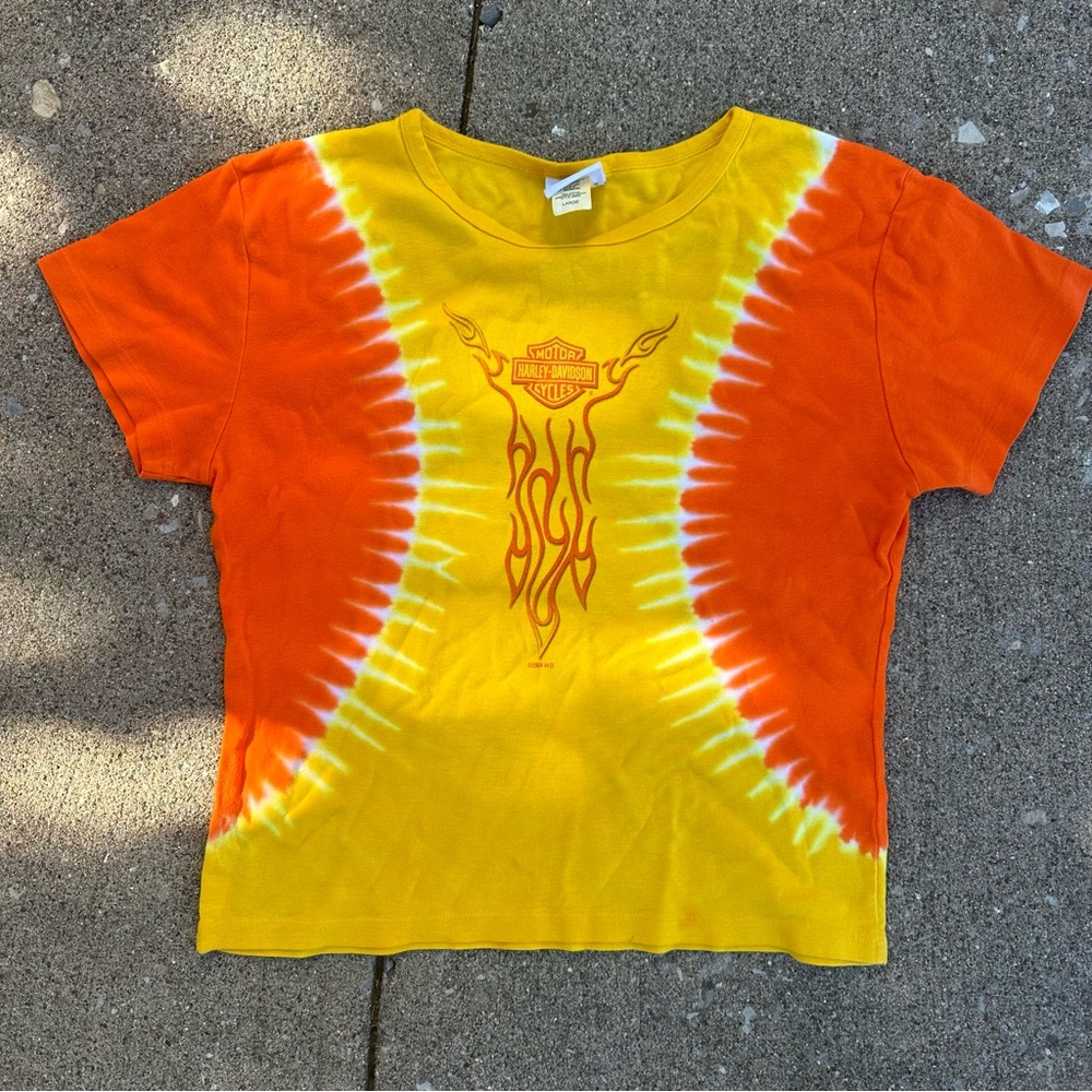 Y2K tie dye Harley Davidson tee